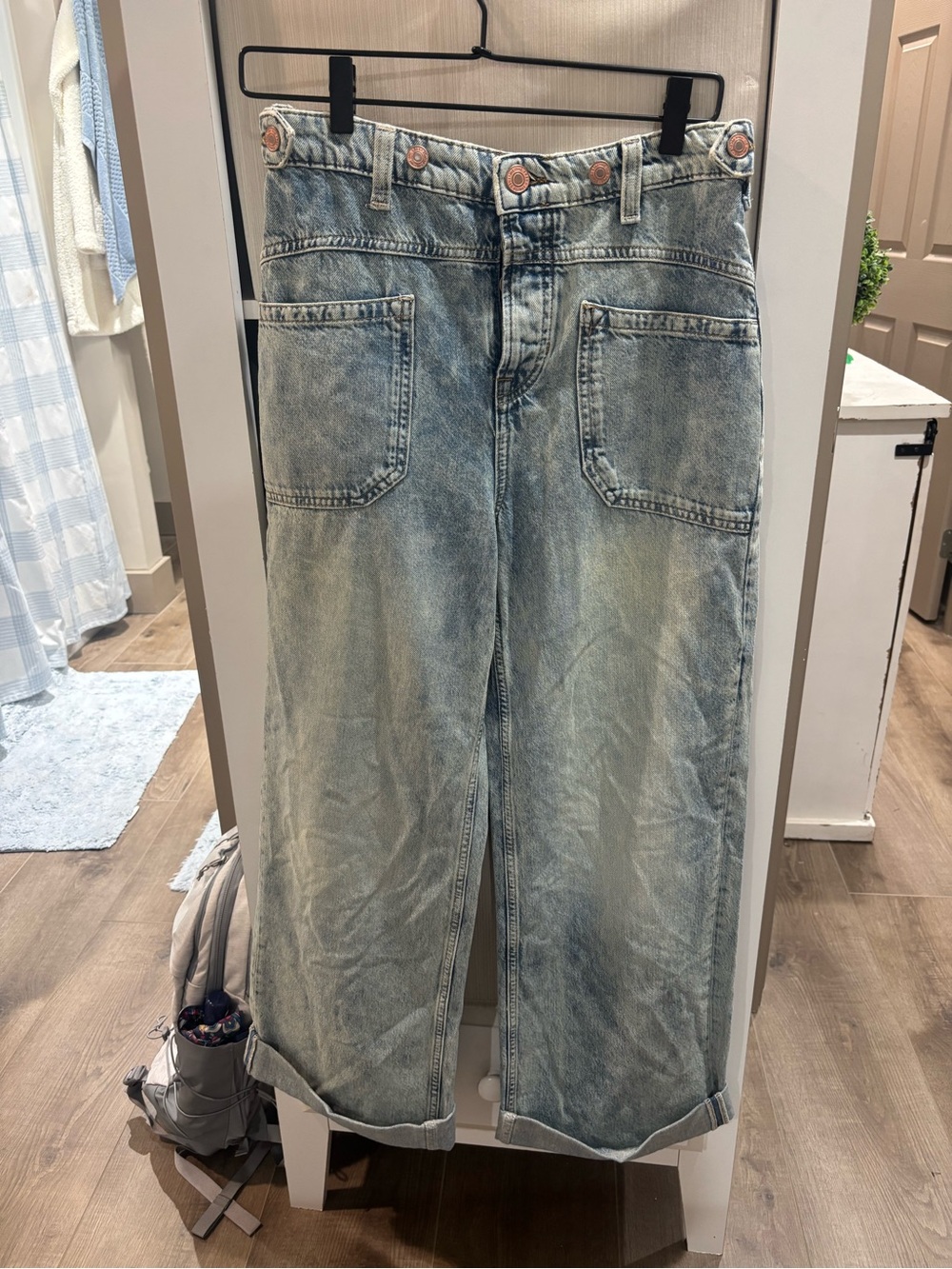 We The Free Relaxed Wide-Leg Light Blue Washed Jeans